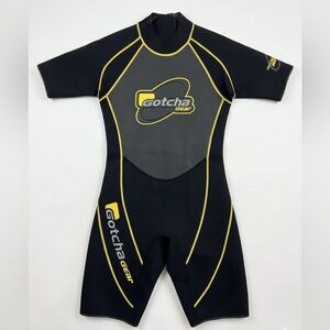 Gotcha Gear Men’s Black And Yellow Shorty Wetsuit